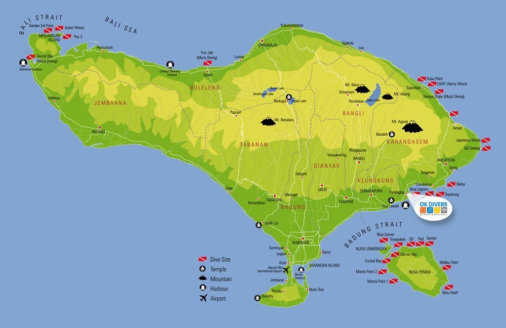 Ok Divers dive sites Bali